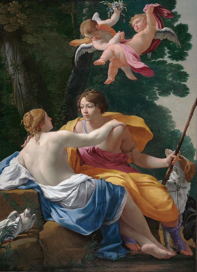 Venus and Adonis Drawing by Simon Vouet Pixels