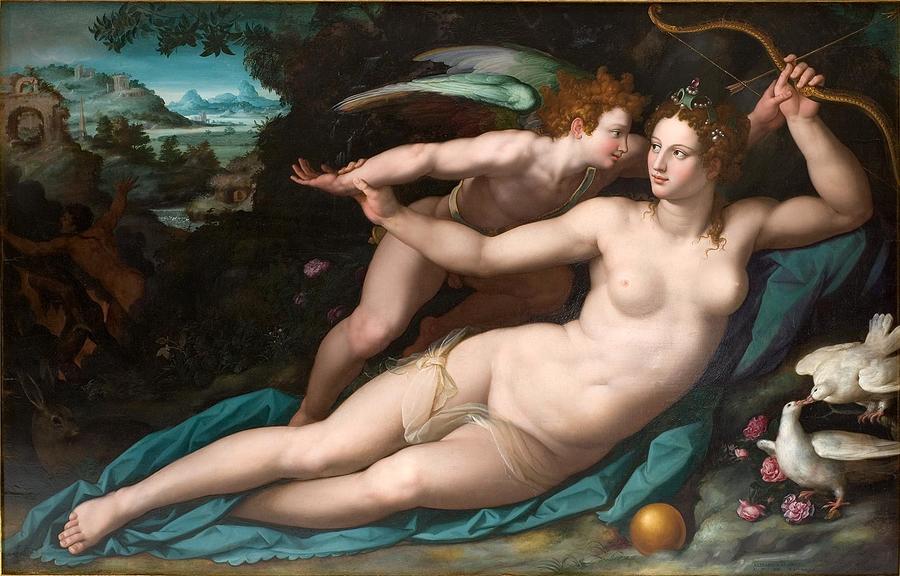 Alessandro Allori Drawing - Venus and Cupid #2 by Alessandro Allori