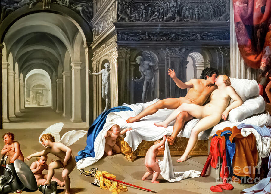 Venus and Mars by Carlo Saraceni 1600 Painting by Carlo Saraceni