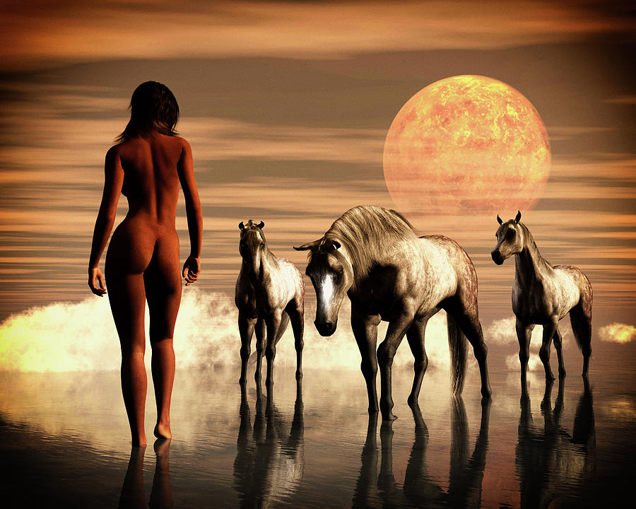 Horse Painting - Venus birth by Jan Keteleer