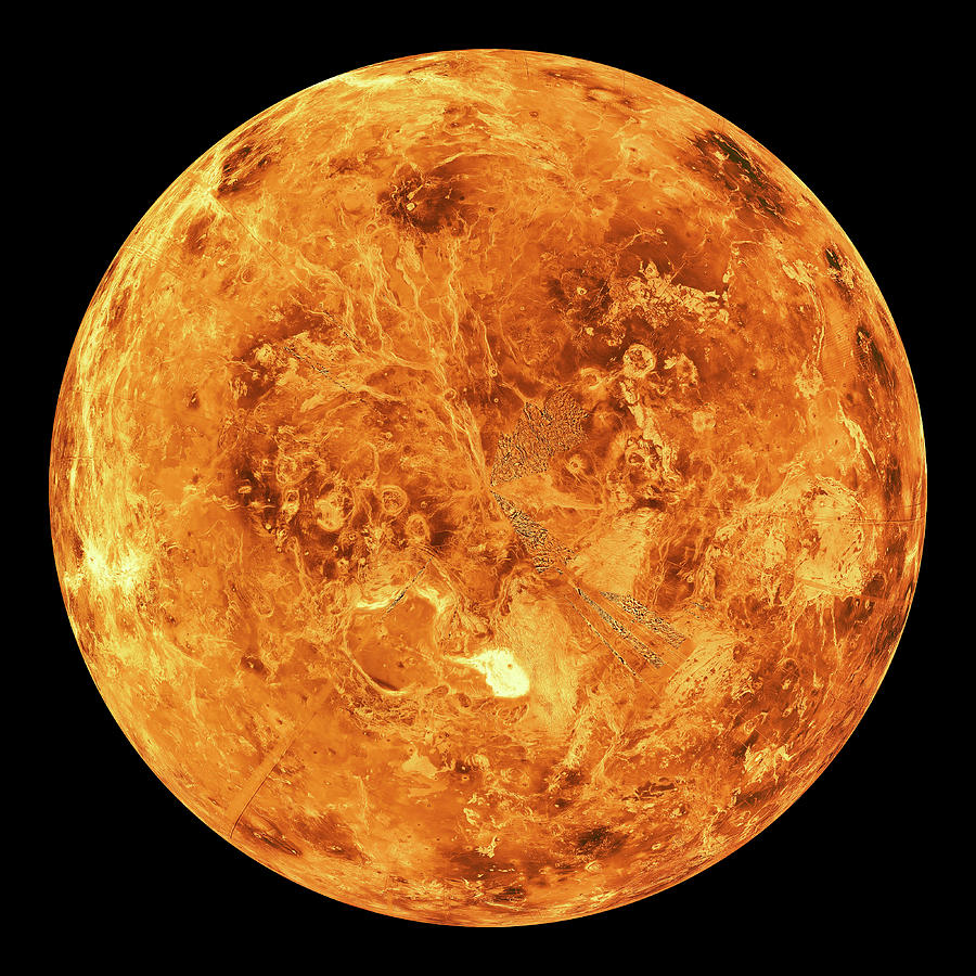 Venus - Computer Simulated Global View Of The Northern Hemisphere Photograph