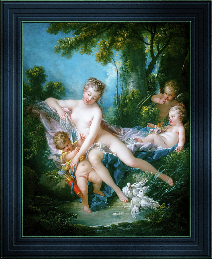 Venus Consoling Love by Francois Boucher Old Masters Classical Art Reproduction Painting by Rolando Burbon