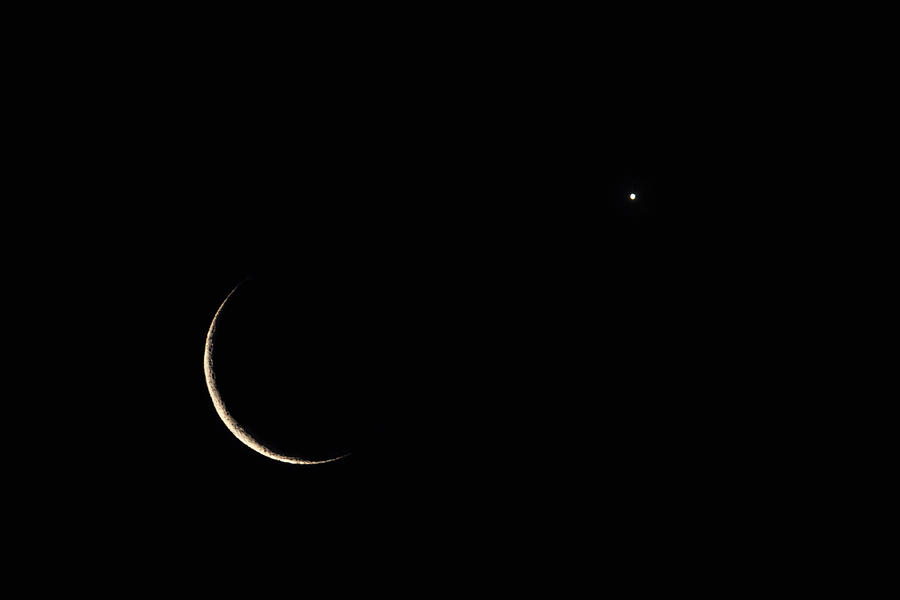 Venus Loves A Sickle Moon Photograph