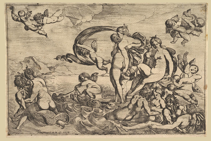 Venus on a Chariot Drawing by Pierre Brebiette