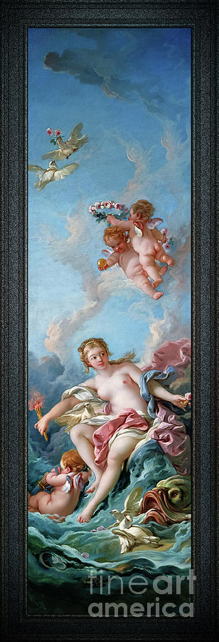Venus On The Waves by Francois Boucher Old Masters Classical Art Reproduction Painting by Rolando Burbon