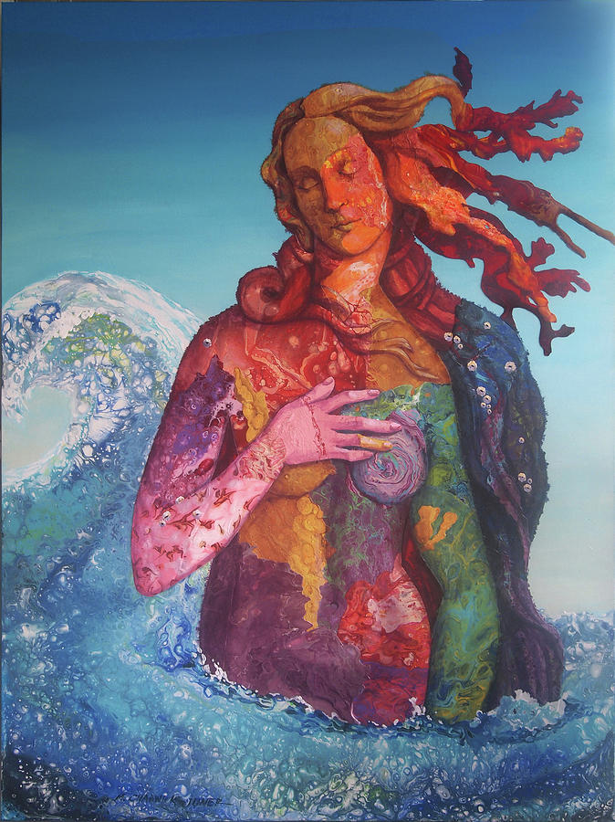 Venus Rises From the Reef Painting by Marguerite Chadwick-Juner