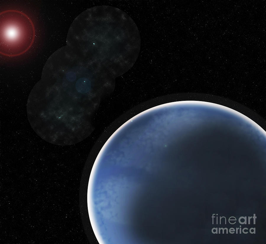 Venus The Hot Planet With Her Beautiful Blue Colors In Deep Spac Digital Art