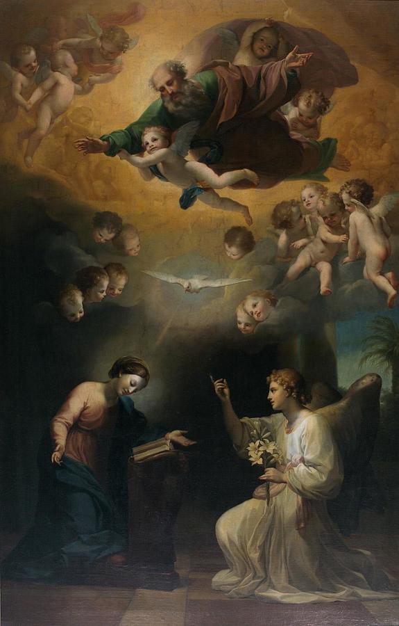 Verkundigung Mariae Annunciation to Mary Drawing by Anton Raphael Mengs ...