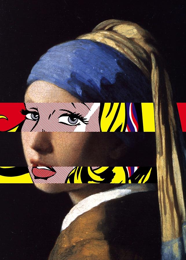 Vermeer Girl With A Pearl Earring Meets Roy Lichtenstein Girl With Hair 1852