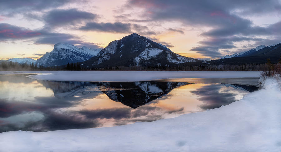 Vermilion Lakes Sunrise - Banff Photograph by Alex Mironyuk