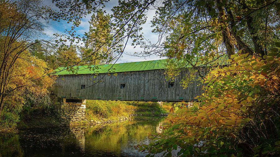 Vermont Autumn at Hammond Covered Bridge 2 Photograph by Ron Long Ltd Photography