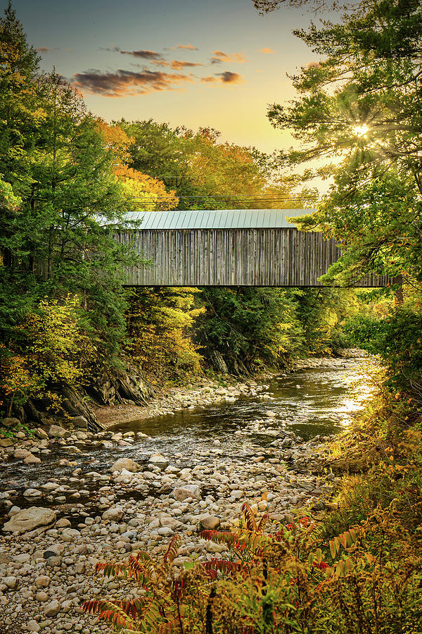 Vermont Autumn at Kingsley Covered Bridge 2 Photograph by Ron Long Ltd Photography