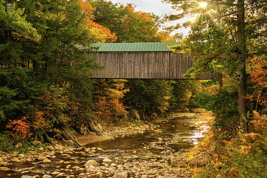Vermont Autumn at Kingsley Covered Bridge Photograph by Ron Long Ltd Photography