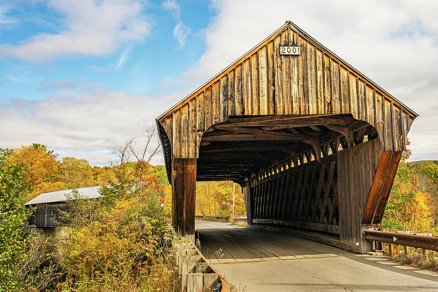 Vermont Autumn at Willard Twin Covered Bridges 3 Photograph by Ron Long Ltd Photography