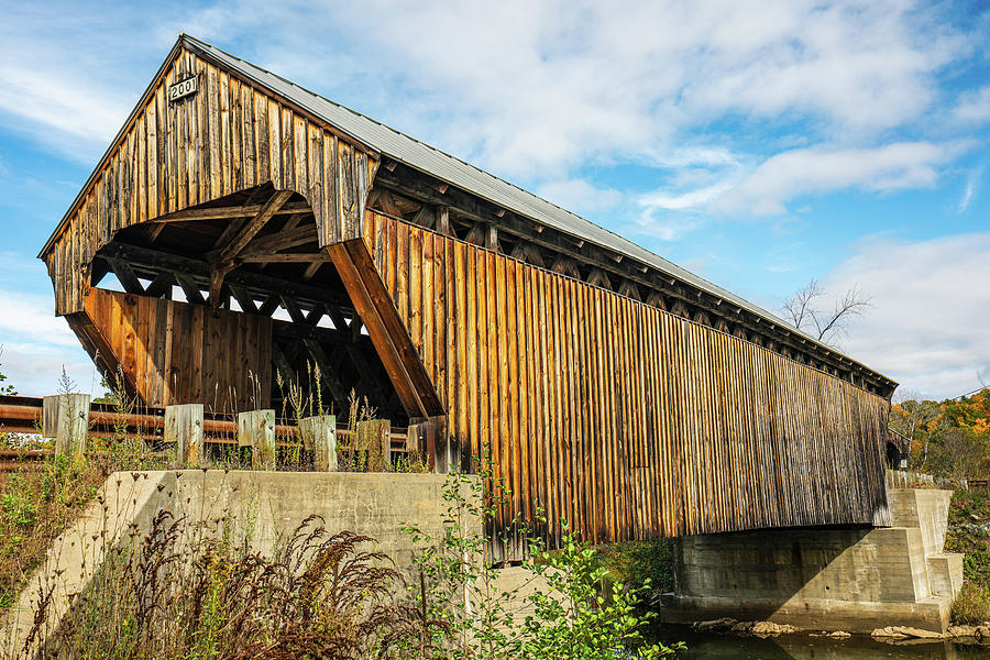 Vermont Autumn at Willard Twin Covered Bridges 4 Photograph by Ron Long Ltd Photography