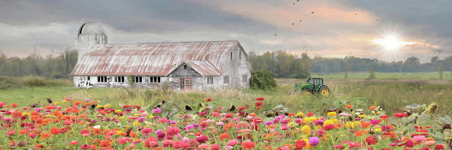 Barn Mixed Media - Vermont Country Morning by Lori Deiter