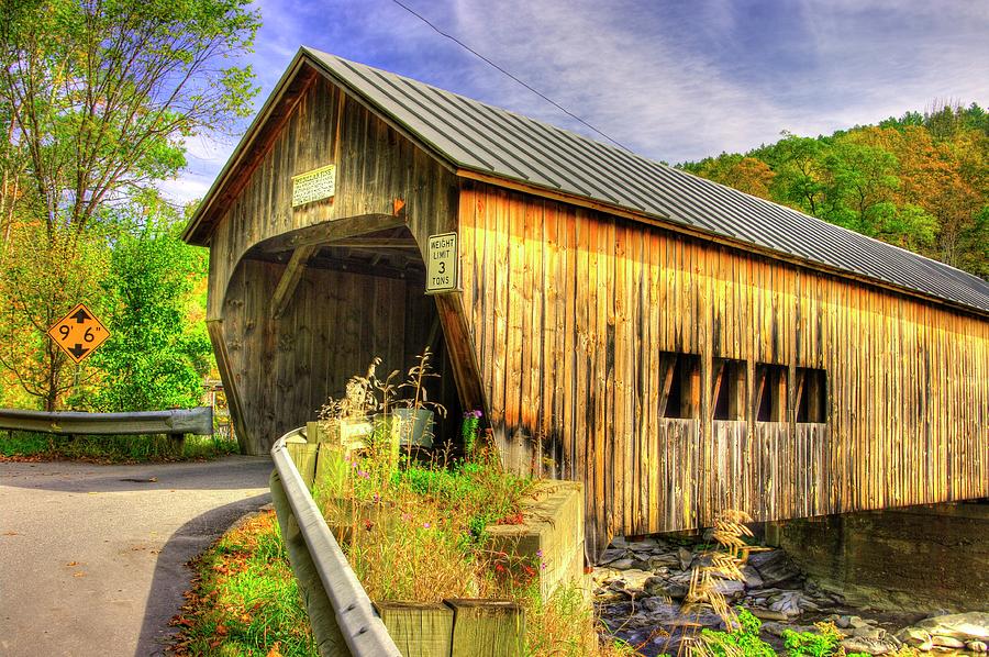 Vermont Covered Bridges - Mill Covered Bridge No. 1 Over First Branch White River, Orange County Photograph by Michael Mazaika