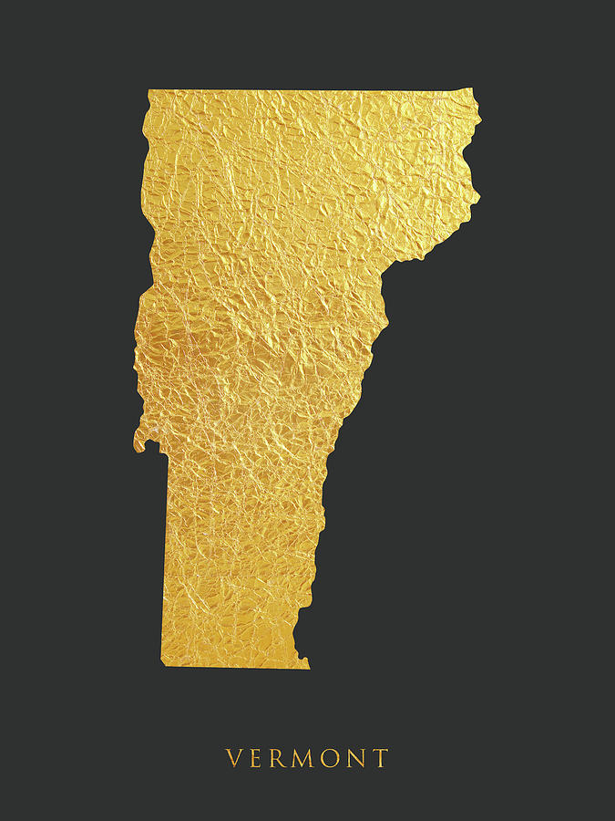 Vermont Gold Map #13 Digital Art by Michael Tompsett