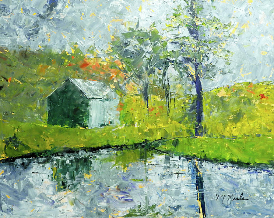 Vermont Green Barn Painting by Marsha Karle