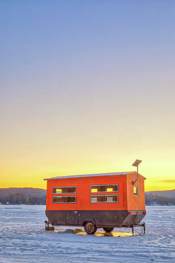 Vermont Lake Fairlee Ice Fishing House Photograph by Juergen Roth
