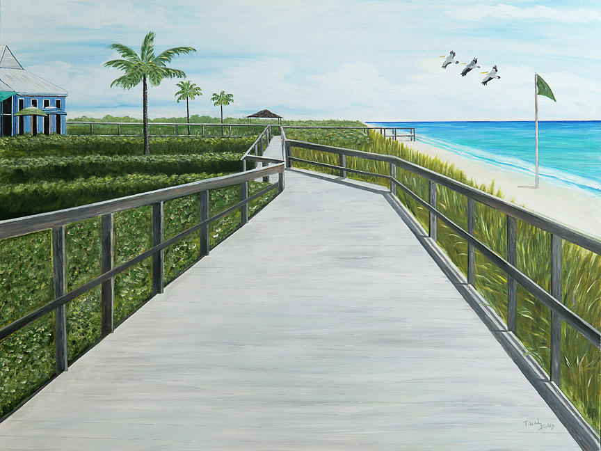 Vero Beach Boardwalk Painting By Trish Storey - Pixels