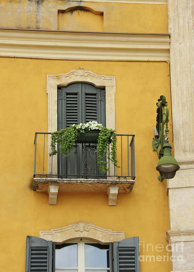 Verona Balcony and Lamppost 8519 Photograph by Jack Schultz
