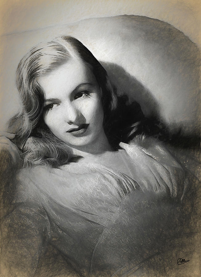 Veronica Lake drawing Digital Art by Joaquin Abella - Pixels