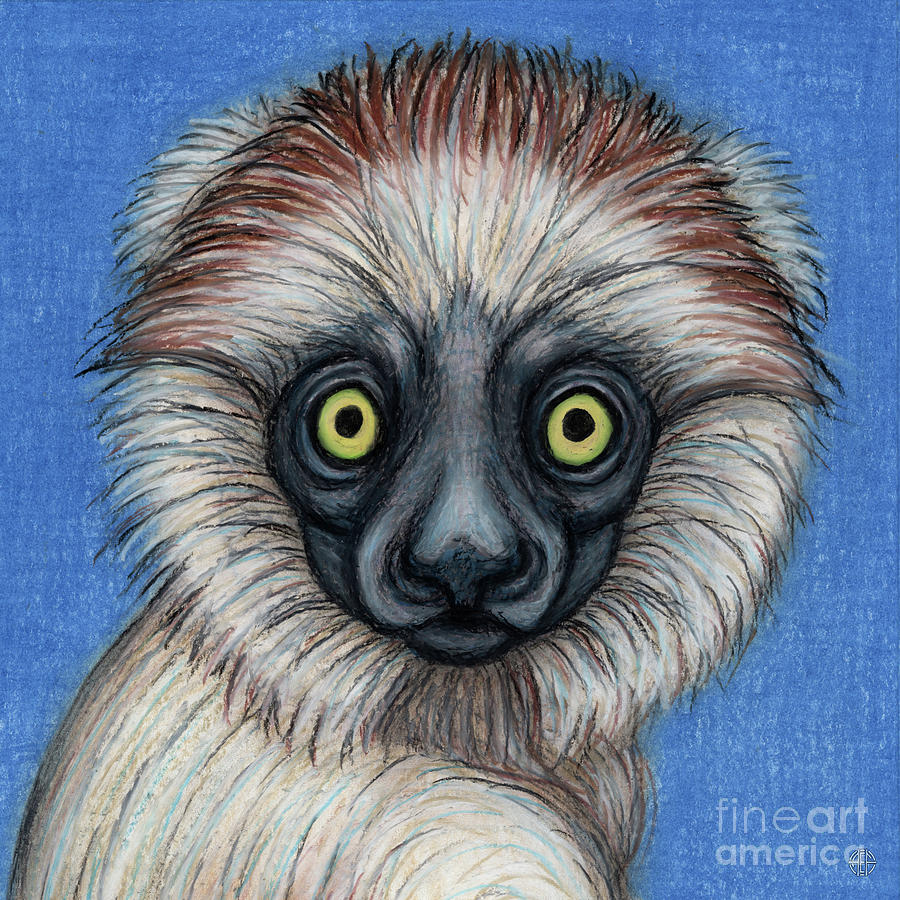 Verreauxs Sifaka Painting by Amy E Fraser