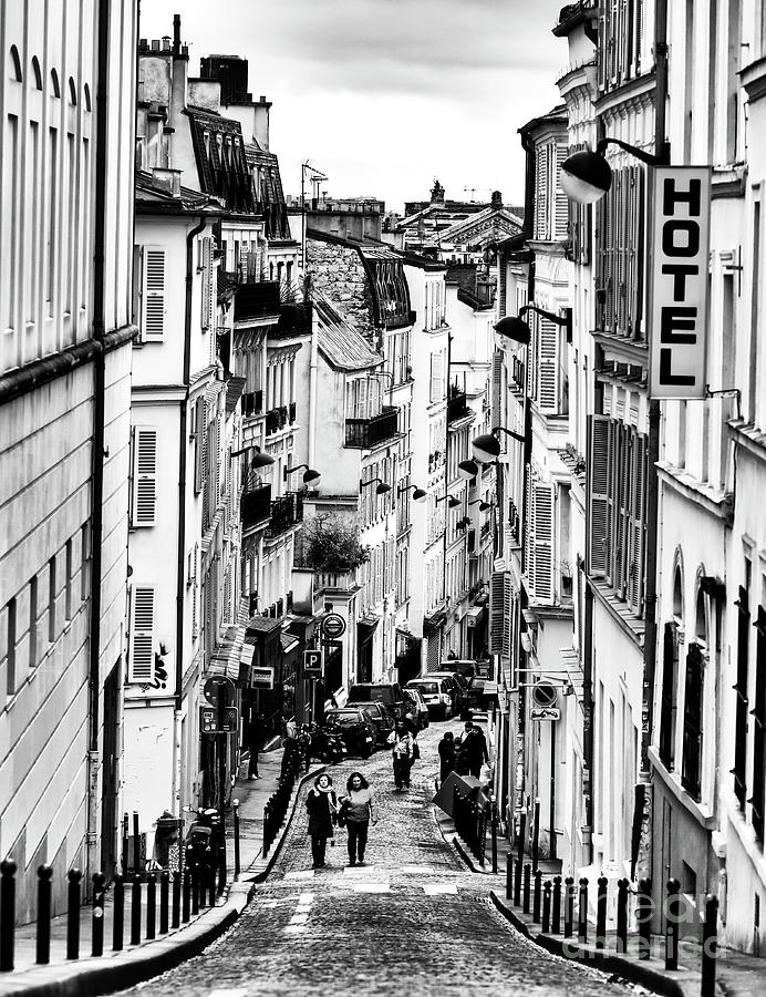 Vers le haut de La Rue in Montmartre Paris Photograph by John Rizzuto