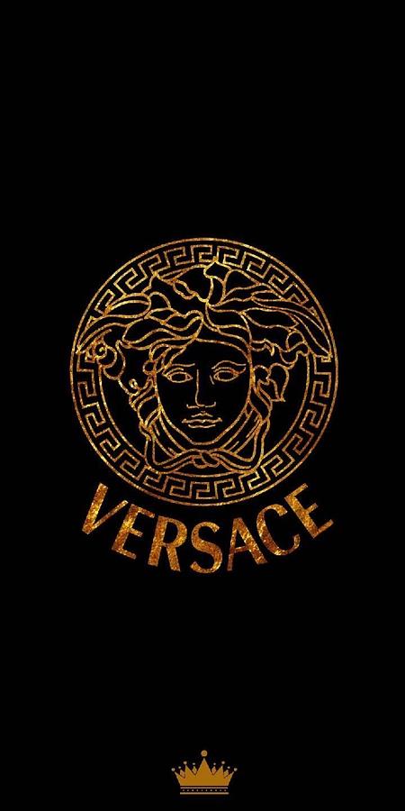Versace black and gold logo Digital Art by Demode FM