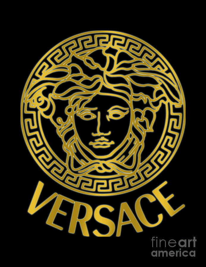 Versace gold logo Digital Art by Jose Aguayo