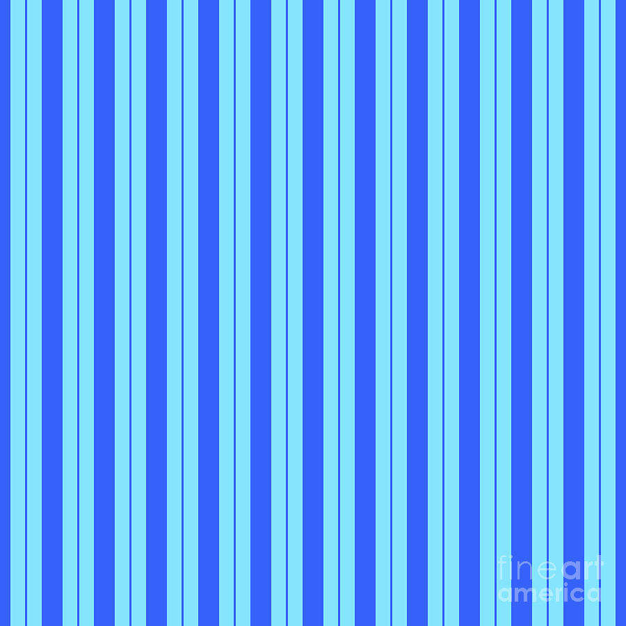 Vertical Awning And Pin Stripe Pattern In Day Sky And Azul Blue N.2097 Painting