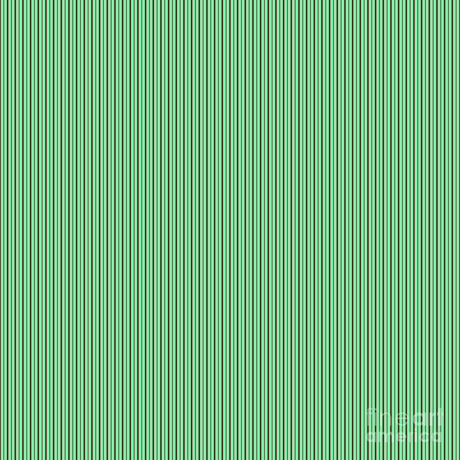Vertical Block And Pin Stripe Pattern In Mint Green And Chocolate Brown N.0835 Painting