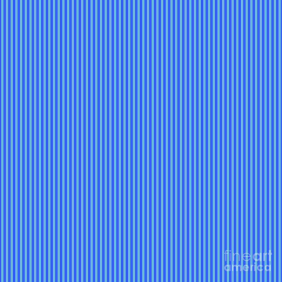 Vertical Chalk And Pin Stripe Pattern In Day Sky And Azul Blue N.2139 Painting