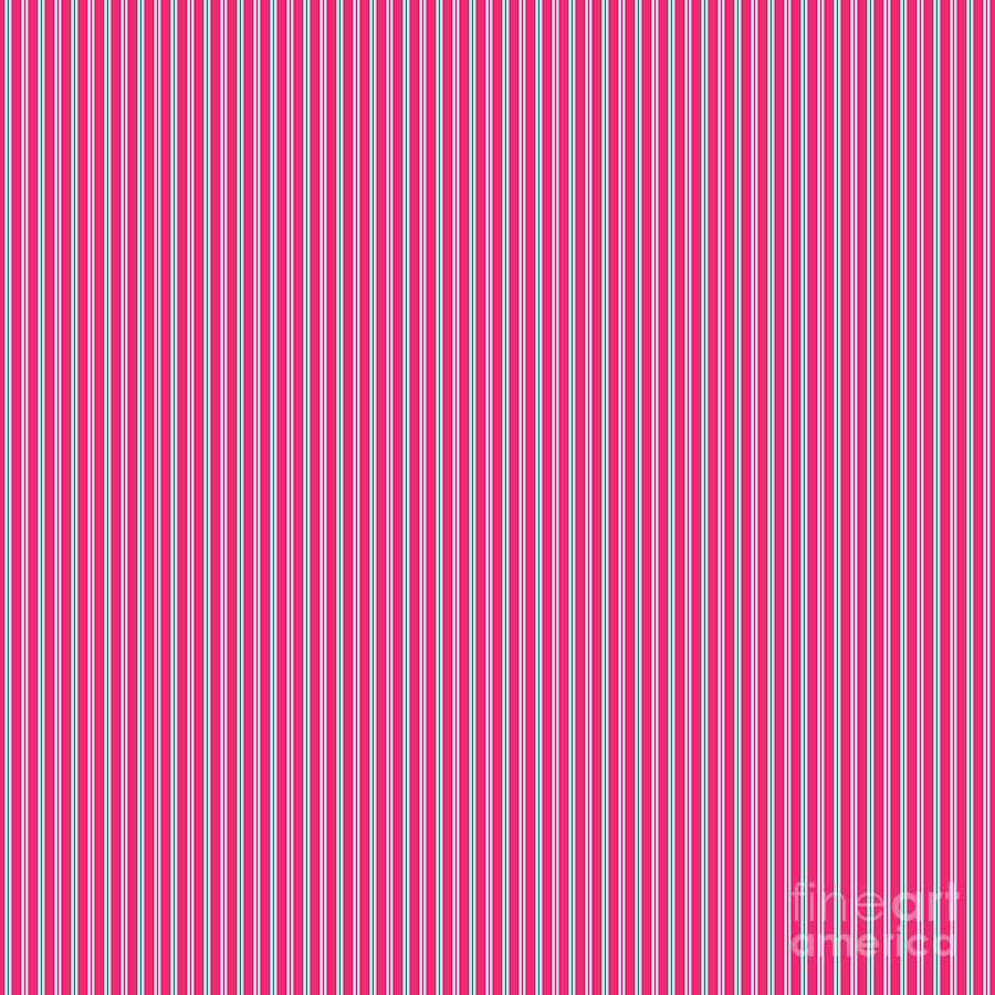 Vertical Chalk And Pin Stripe Pattern In Light Aqua And Raspberry Pink N.2860 Painting
