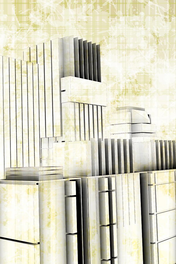Vertical City Sketch Digital Art