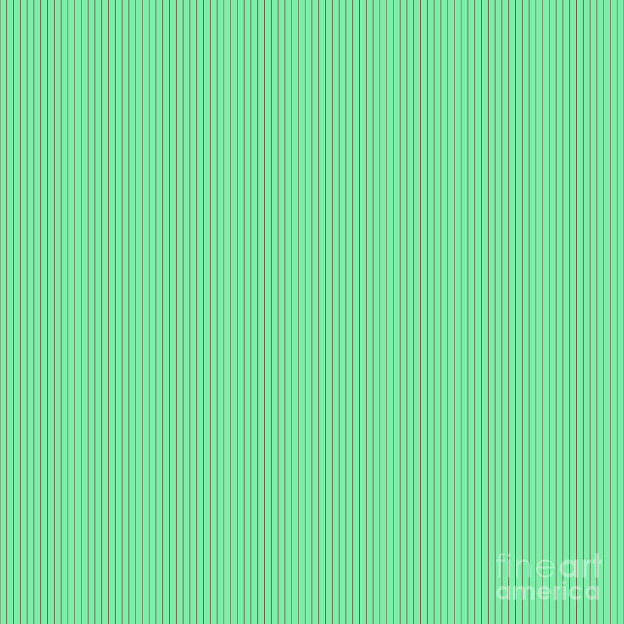Vertical Pin Stripe Pattern In Mint Green And Chocolate Brown N.0057 Painting
