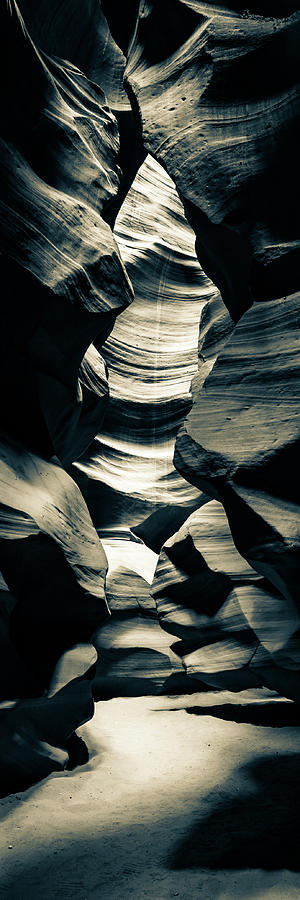 Vertical Sanctum Of Stone - Antelope Canyon Sepia Photograph by Gregory Ballos