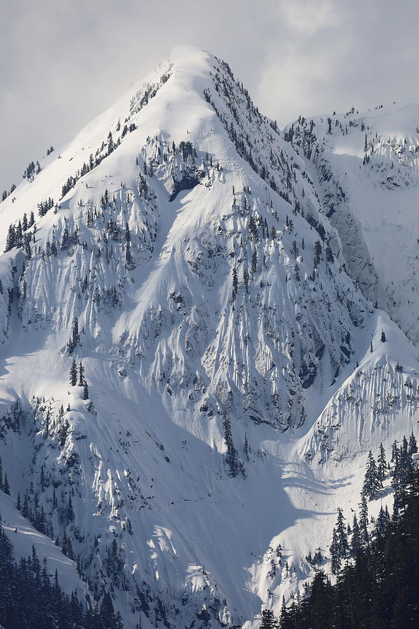 Vertical Winter Snow Mountain Peak Photograph by Ian McAdie