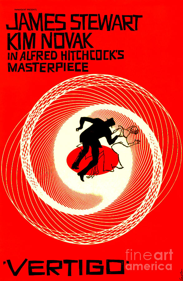 Vertigo Retro Alfred Hitchcock Movie Poster Painting by Peter Ogden