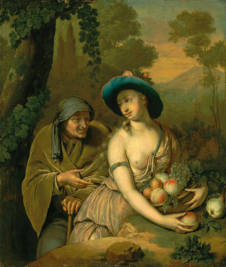 Vertumnus and Pomona Painting by Willem van Mieris
