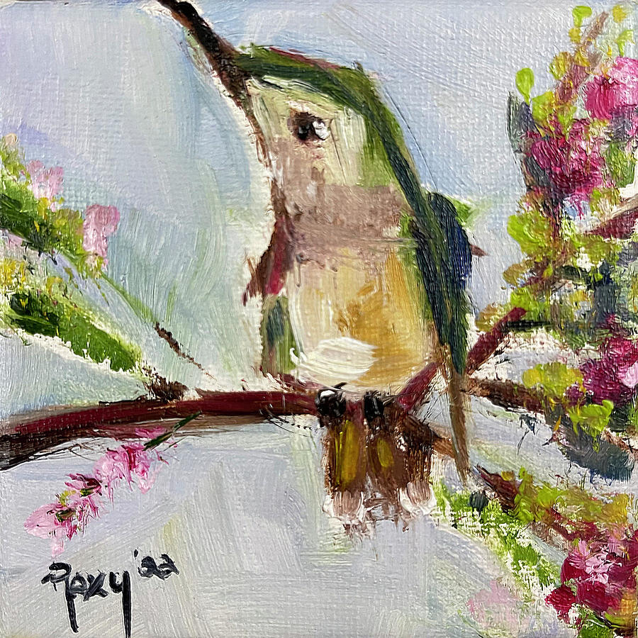 Vervain Hummingbird Painting by Roxy Rich
