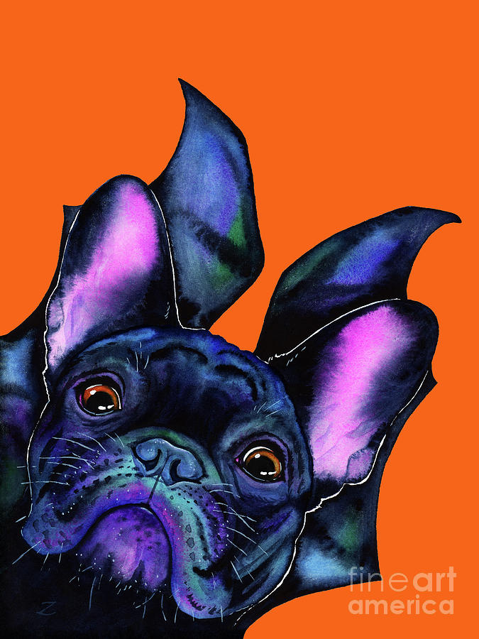 Very Bat Dog Painting by Zaira Dzhaubaeva