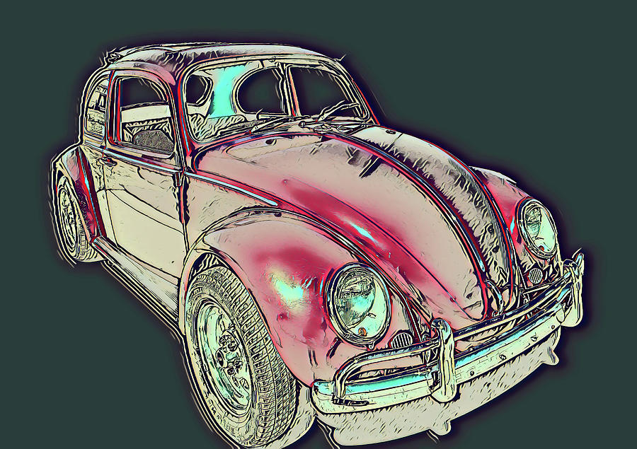 Very Cherry VW Beetle Photograph by Cathy Anderson