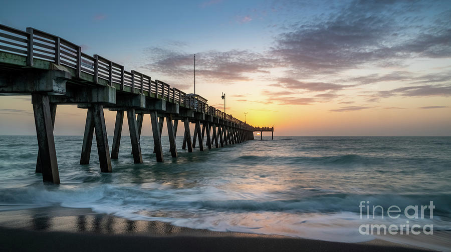 Very Dreamy Sunset at Venice Fishing Pier, Florida Photograph by Liesl Walsh