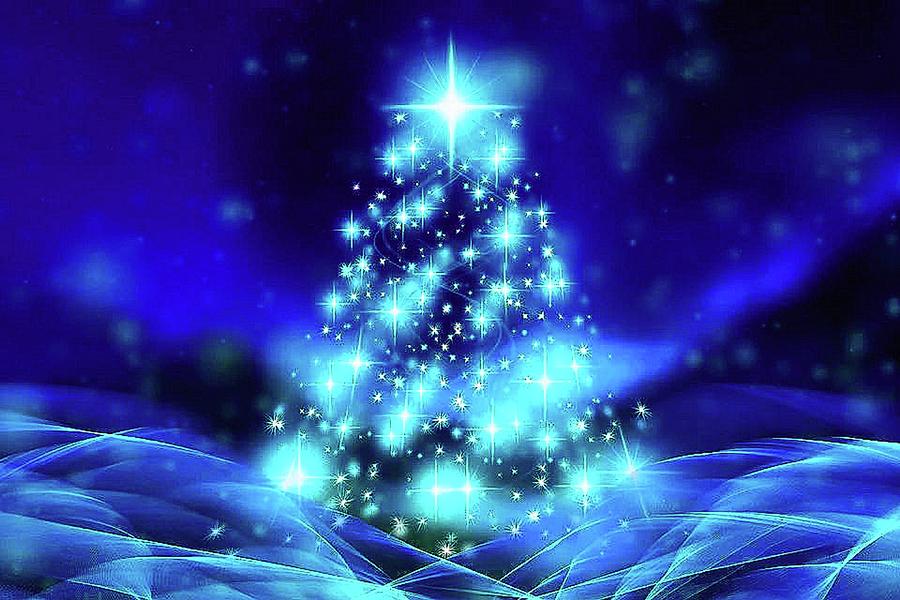 Very Merry Blue Christmas Digital Art
