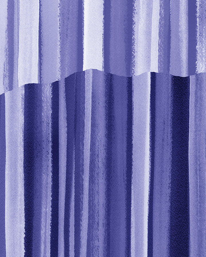 Very Peri Contemporary Modern Interior Abstract Purple Blue Design XIV Painting by Irina Sztukowski