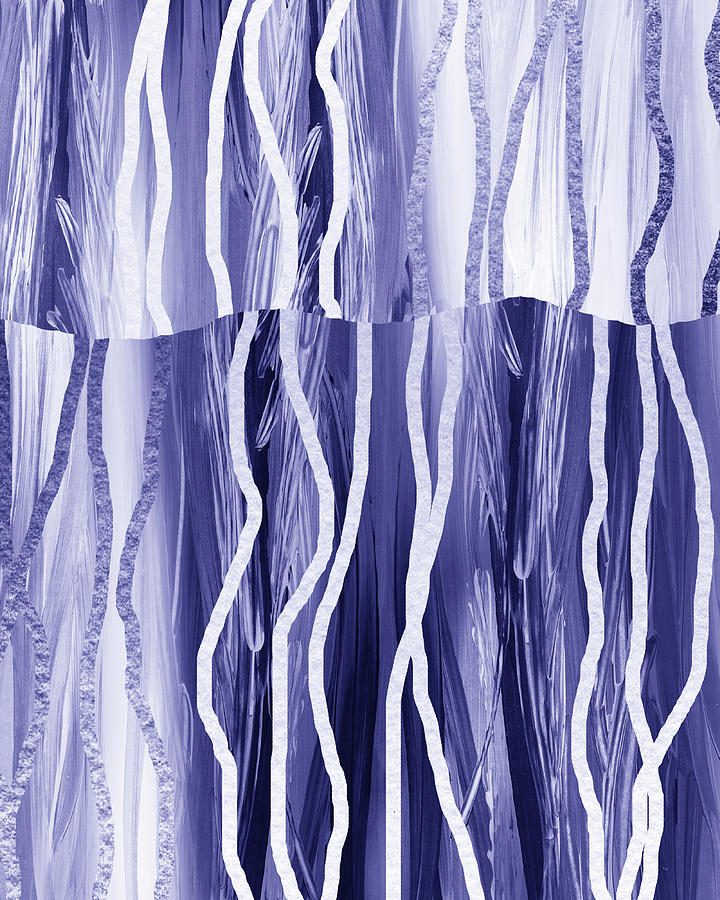 Very Peri Contemporary Modern Interior Abstract Purple Blue Design XV Painting by Irina Sztukowski
