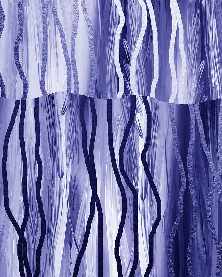 Very Peri Contemporary Modern Interior Abstract Purple Blue Design XVI Painting by Irina Sztukowski