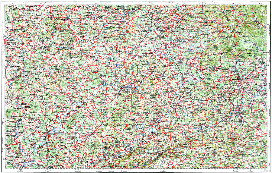 Vesoul France 1918 Map Only Photograph by Pete Klinger